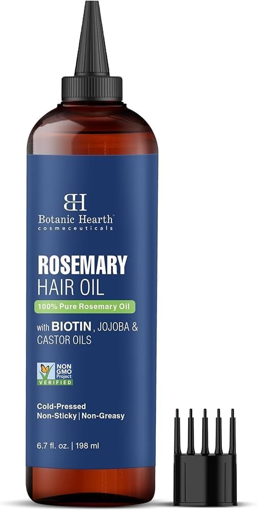 Botanic Hearth Rosemary Hair Oil - 6.7 Fl Oz - Hair Growth Oil for Thicker Hair, Scalp Treatment for Hair Loss, Dry & Frizzy Hair Repair, Deep Nourishing Oil for All Hair Types- 100% Natural and Vegan