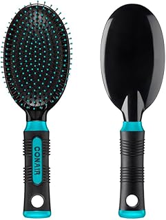 Conair Salon Results Hairbrush for Men and Women - Detangling Hair brush - Hairbrush for all hair types - Wire Bristles and Cushion Base