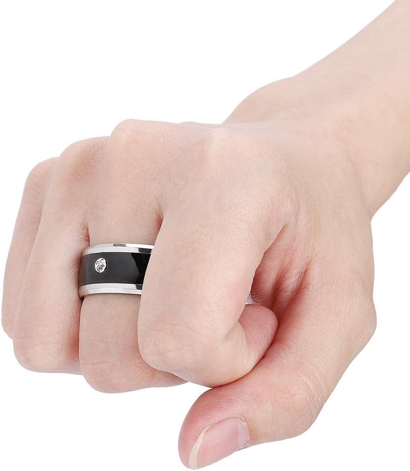 Multifunction Smart Ring, NFC Magic Wearable Device Universal for Mobile Phone, Connect to Mobile Phone Functions and Share Data (size7)