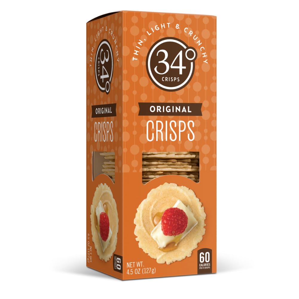34 Degrees Crisps | Original Crisps | Thin, Light & Crunchy Crisps, Single Pack (4.5oz)