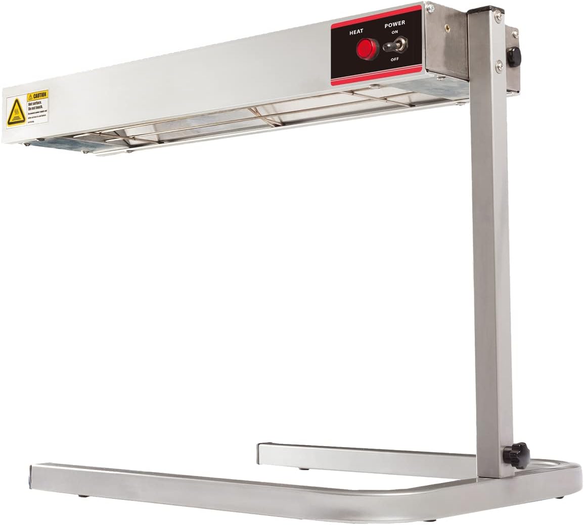 Countertop 24" Food Heat Lamp with Adjustable Stand Food Warmer Fry Heating Lamps Commercial (24 inch with Stand)