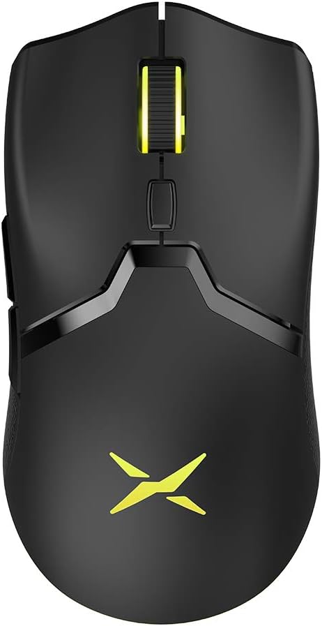 DeLUX M800DB Gaming Mouse Wireless, Lightweight (70g/2.47oz), 50 Hour Battery, PAW3335 16000DPI Sensor, Ultralight Weave Cable, 6 Programmable Buttons, and RGB Lighting (Black)