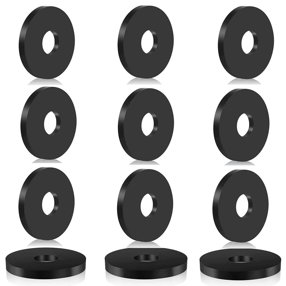 Heavy Duty Rubber Washers (25 Pcs) - Abrasion Resistant, 1 OD x 1/4 ID x 1/8 Inch Thickness, Black, Vibration Suppression