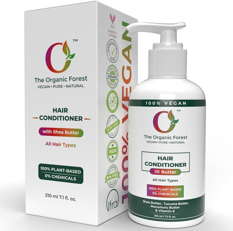 100% Plant Based Conditioner for Hair with Shea Butter, Tucuma & Murumuru Butter – Natural & Sulphate Free Deep Hair Conditioner for Women & Men – For Dry Damaged, Frizzy & Curly Hairs