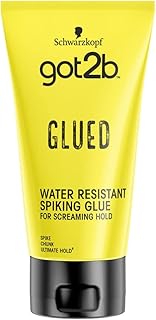 Got2B Schwarzkopf Glued Spiking Glue Hair Gel, Water Resistant, Strong Hold for Up to 72 Hours, 150 ml,package may vary