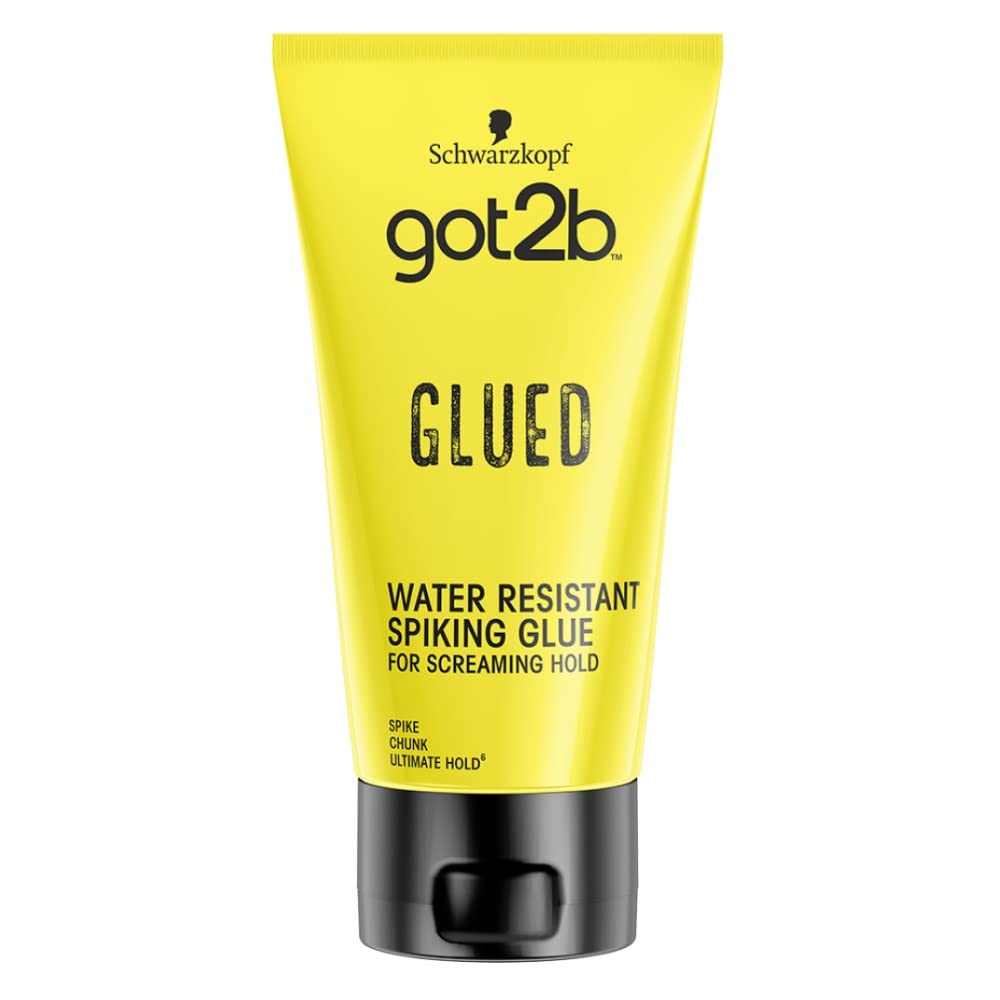 Got2B Schwarzkopf Glued Spiking Glue Hair Gel, Water Resistant, Strong Hold for Up to 72 Hours, 150 ml,package may vary