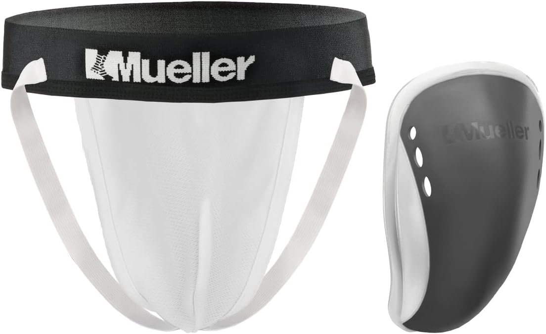 MUELLER Sports Medicine Men's Athletic Supporter with Flex Shield Cup, Adult Jockstrap for Sports
