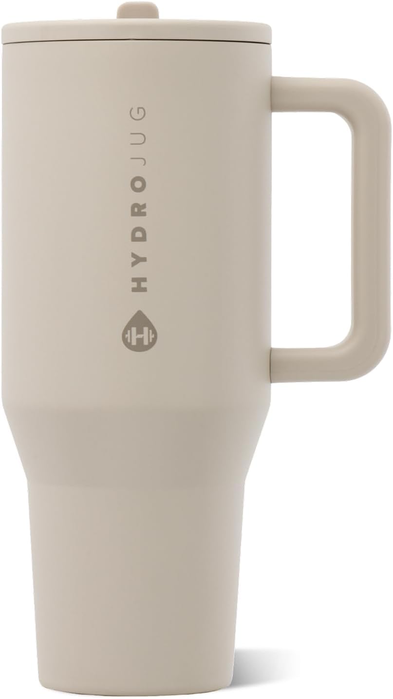 HydroJug Traveler 40oz, Insulated Water Bottle with Handle, Dune