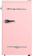 Frigidaire EFR376 Retro Bar Fridge Refrigerator with Side Bottle Opener, 3.2 cu. Ft, Pink/Coral