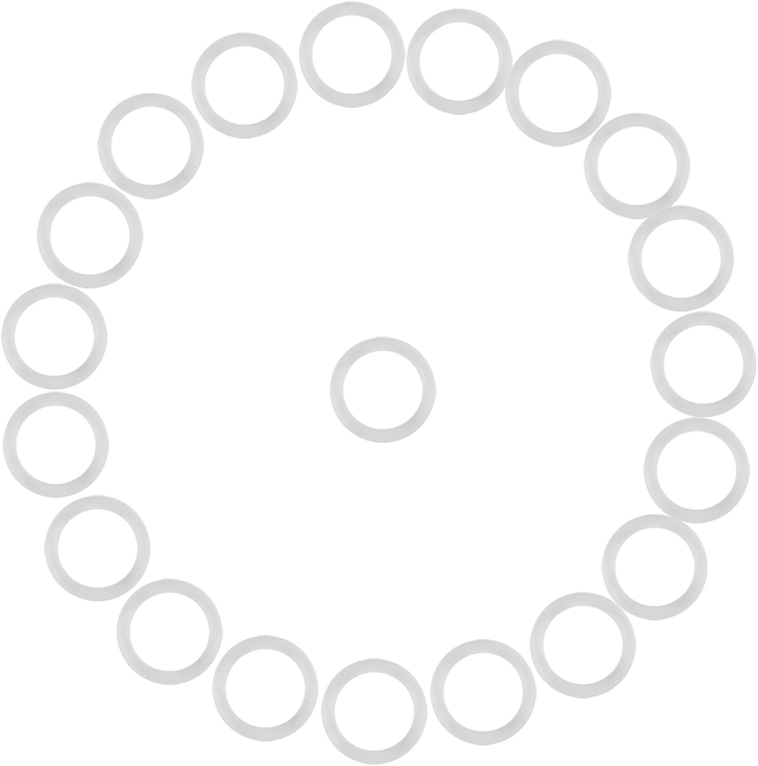 20pcs Silicone O Rings Baby Pacifier Clips, Soft Silicone Ring Attachment, Holder Soft Baby Relief Teether Holder Rings for Baby Show or Birthday (Transparent)