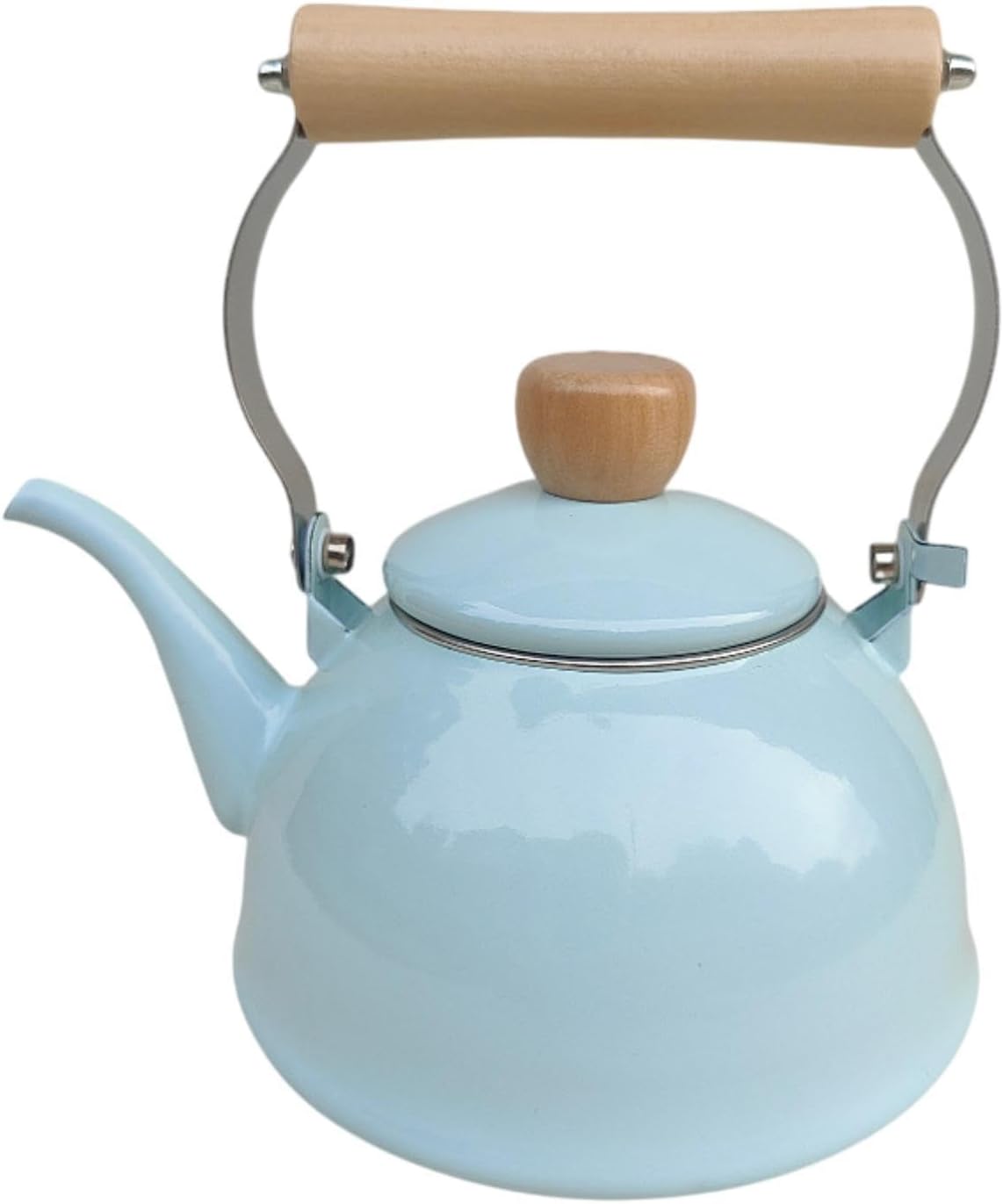 Ronyme Vintage Enamel Pot, 1.4L Water Kettle for Stovetop Use And Gatherings, Blue