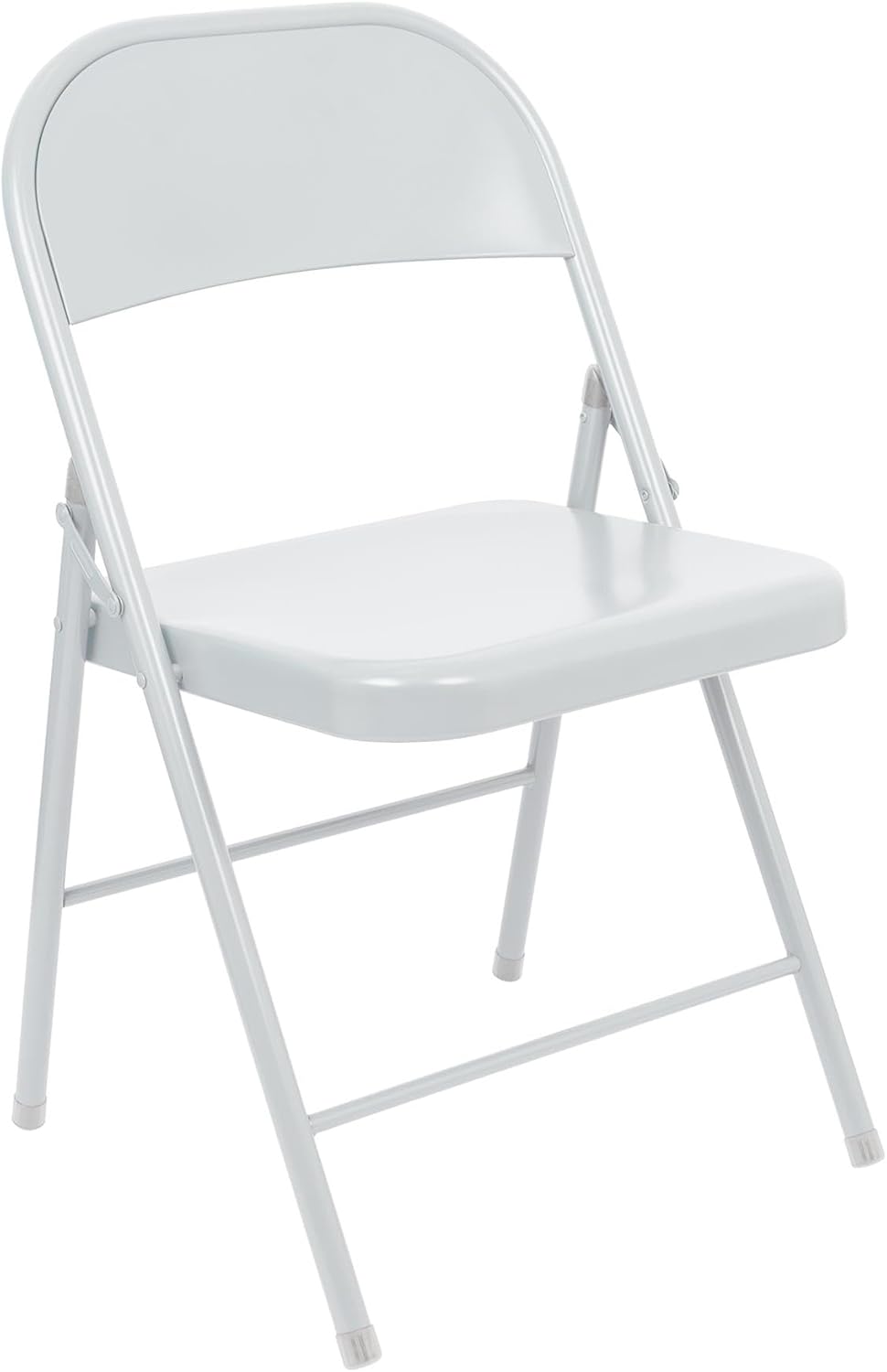 Harbour Housewares White Metal Folding Chair with Rubber Bumper Feet - Lightweight Matte Foldable Desk Chair Metal Garden Seats for Indoor, Outdoor Activities, Guests, Conferences