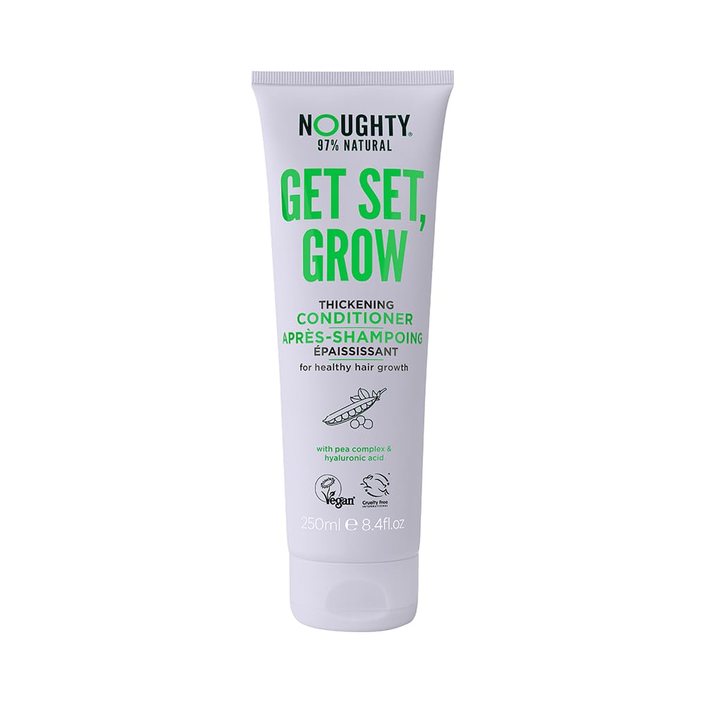 Noughty 97% Natural Get Set Grow Hair Thickening Conditioner, Green Robusta Coffee Beans and Piroctone Olamine to Optimise Scalp Health, Stimulate Roots and Promote Hair Growth 250ml
