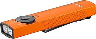 OLIGHT Arkfeld Pro Rechargeable EDC Flashlight with Green Beam, UV Light and White LED Combo, 1300 Lumens Portable Flat Flashlights, Triple Light Sources Pocket Lights for Working (Orange CW)