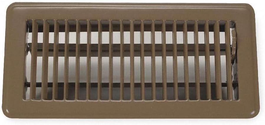 Rocky Mountain Goods Floor Register Vent for 4-Inch by 10-Inch Vent Openings (Item Dimensions 11.5 x 5.5") - Easy Adjust Air Supply Lever - Premium Finish - Heavy Duty to Allow Walk on use (Brown)
