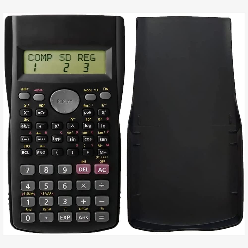 Scientific Calculator, Scientific Calculator with 240 Function Student 2-Line Engineering for School and Business Stationary Calculating Tools, Black