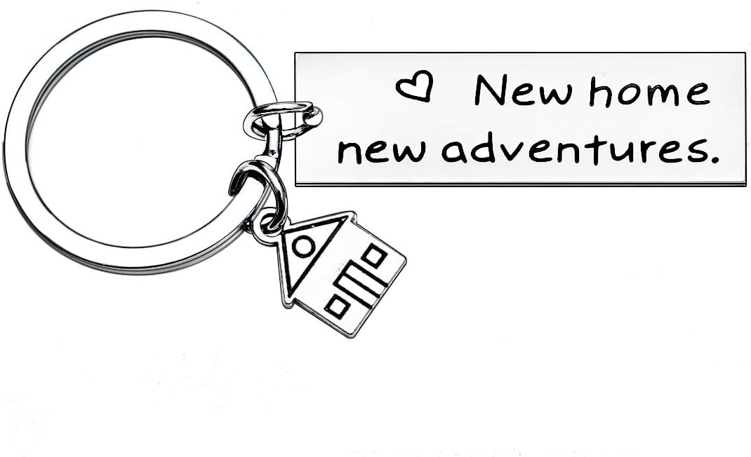 MADHAHEFU First Home Gifts Keychain Jewellery for Men Women Housewarming Gifts for New Home (New Home New Adventures #1)
