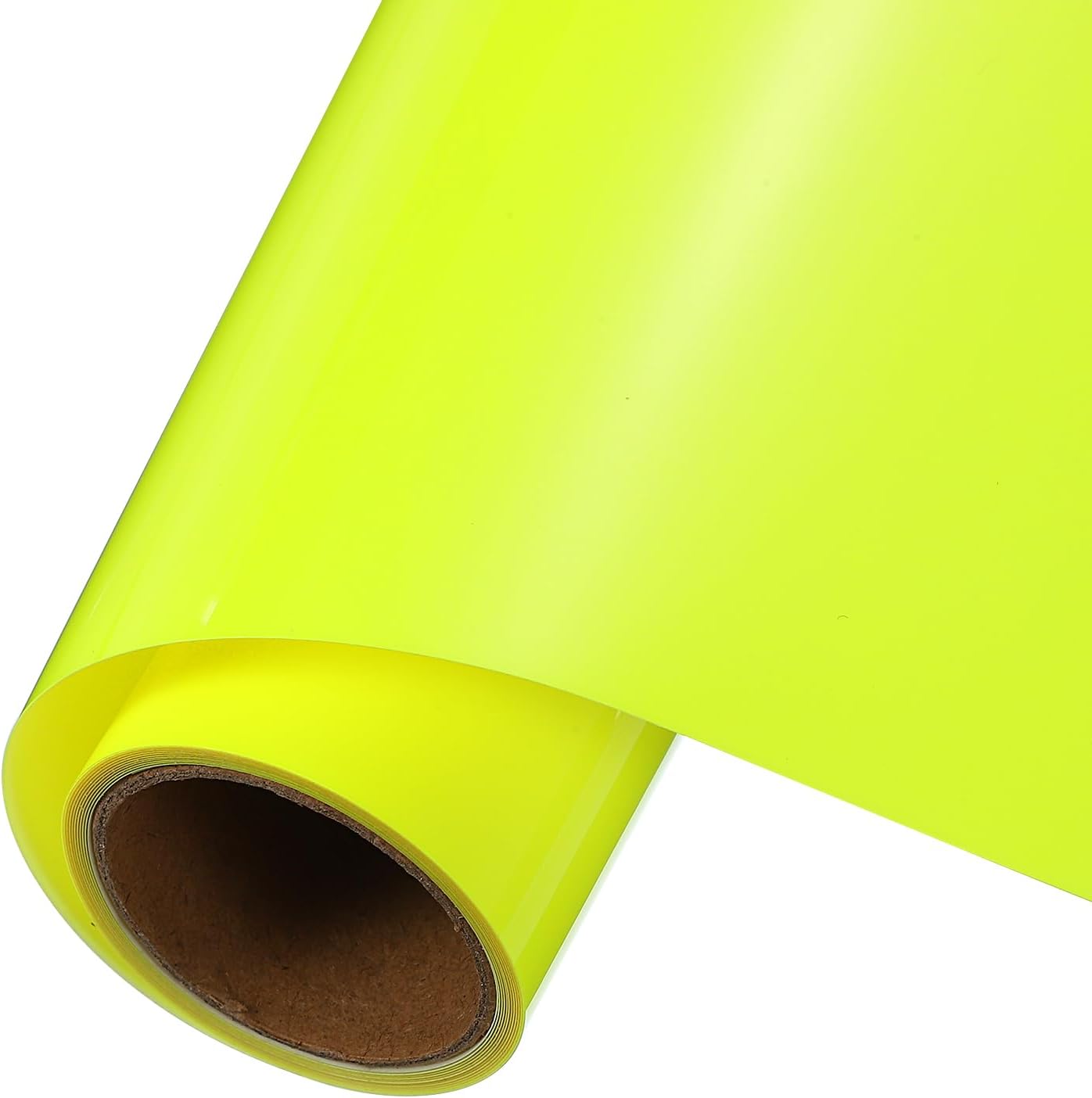 sourcing map Fluorescent Yellow Heat Transfer Vinyl, 10 Inch x 5ft Iron-on Vinyl Roll for Decal Cutting, Signs, Scrapbooking, DIY Craft, Home Decoration