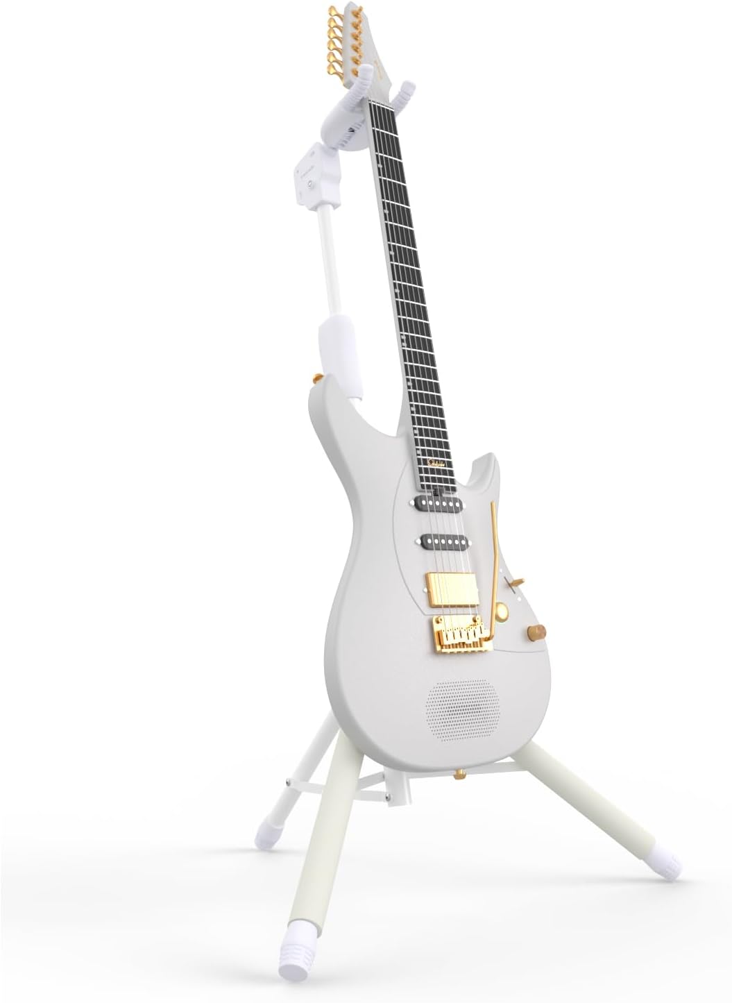enya EGS1 Auto-Lock Guitar Stand, Heavy-Duty Steel, 33 lb Capacity, White