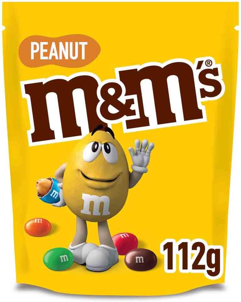 M&M'S Chocolate Bag,Peanut & Milk Chocolate, 112g Sharing Bag, Ideal for Party Bag Fillers, Snacks & Chocolate Hamper
