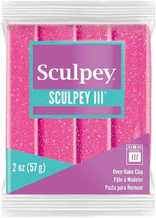 Sculpey Polymer Clay 2OZ PNK GLTTR, Pink Glitter