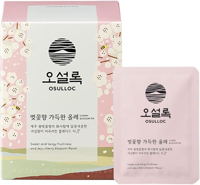 Osulloc Cherry Bloosom Tea with Black Tea and, Samdayon / 벛꽃향 가득한 올레 1.8 g x 10