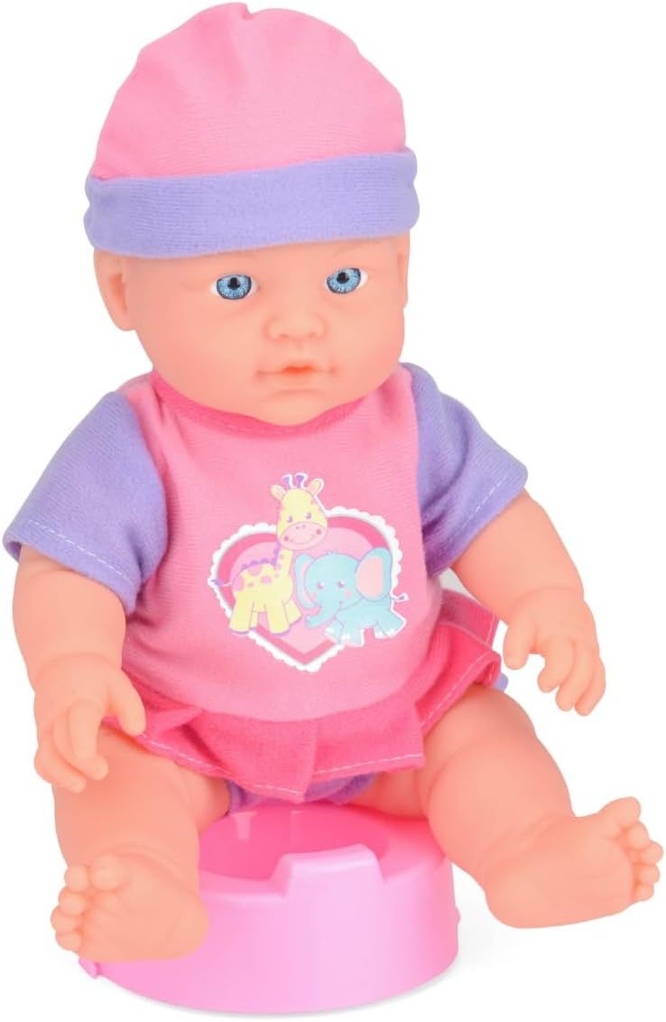 Toyrific Snuggles Skyla Baby Doll | Potty Training Hard Body Doll with Accessories, Cry Drink and Wet Function Baby Doll for kids Ages 3+ 31cm