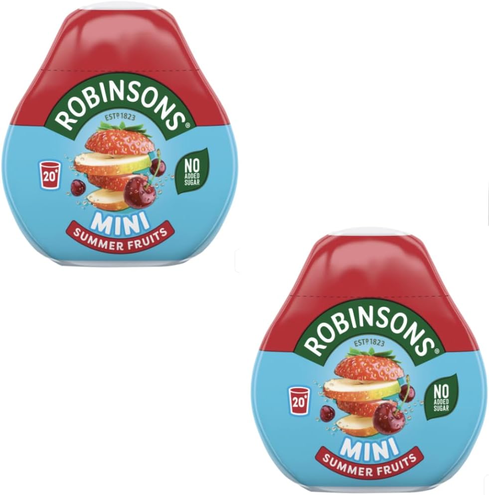 Robinsons Mini Summer Fruits 2-Pack (66ml Each) – Highly Concentrated Low-Calorie Soft Drink | Sugar-Free & Portable Squash | Packed by Black Nore Gifts