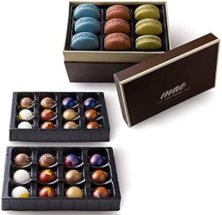 Gourmet Chocolate Bonbons and French Macarons Gift Set Large