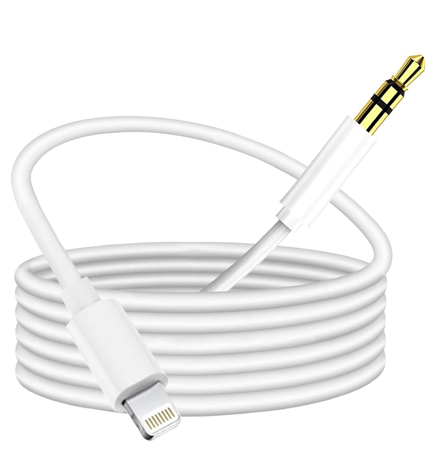 Aux Cord for iPhone, Lightning to 3.5 mm AUX Cable for Car Stereo, Speaker, Headphone, Auxiliary Audio Jack Cable Compatible with iPhone 14 13 12 11 XS XR X 8 7 SE, 3.3FT (White)