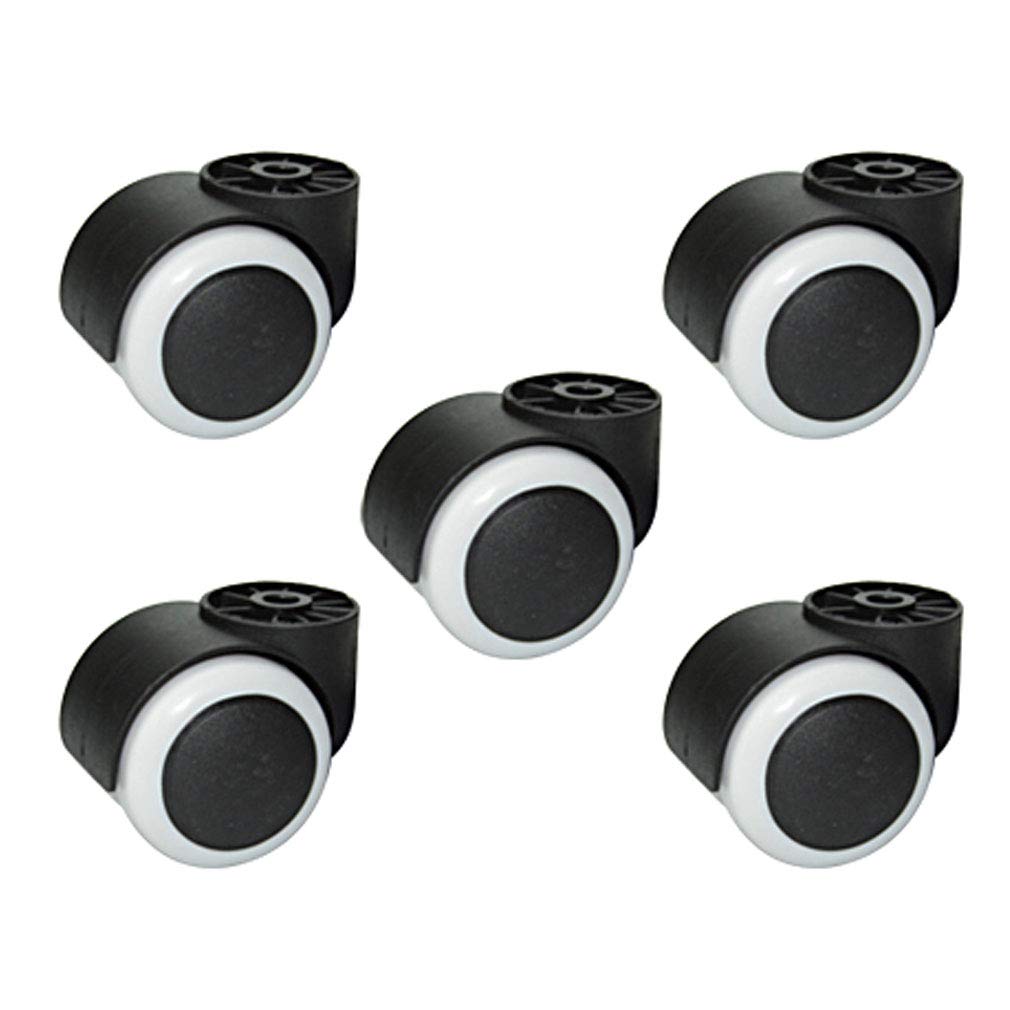 Set of 5 Caster Wheels,M8 Rodless Casters,2in/50mm Swivel Castor,Furniture Caster,Office Chair Caster Wheels,125kg Load Capacity,Easy to Install