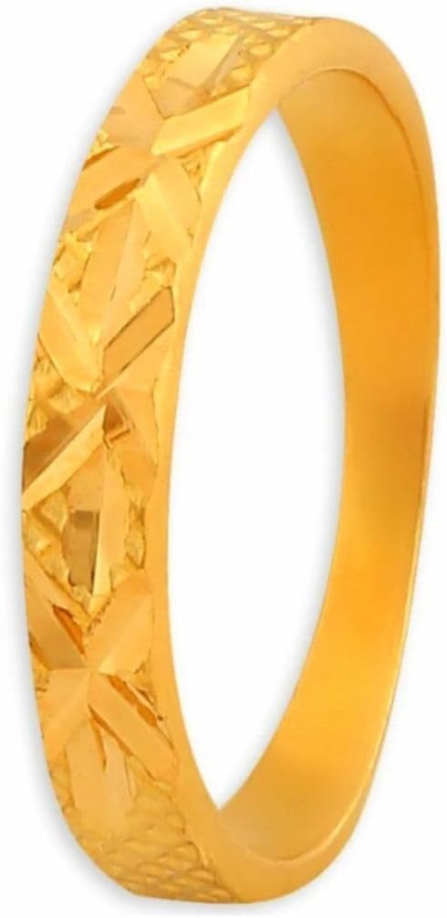 Real 22K/18K Fine Yellow Gold Certified Womens Band Ring