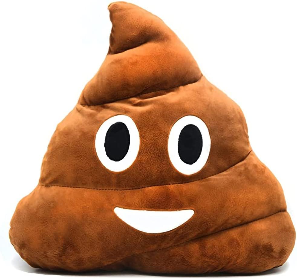 RIHUD Poop Plush Pillow Round Triangle Emotion Cushion Cute Decorative Stuffed Toy Brown Birthday for Kids and Friends