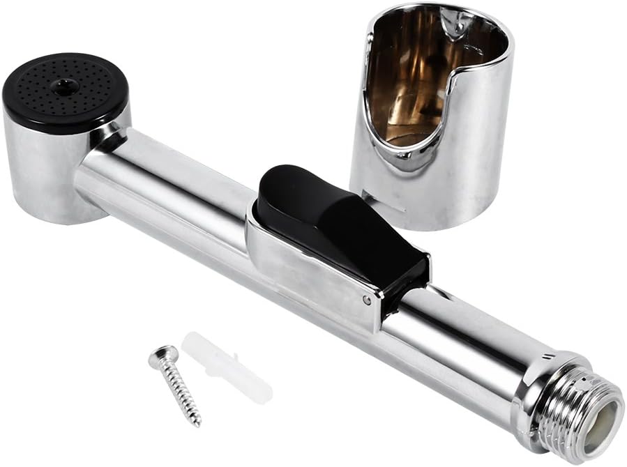 Toilet Bidet Shower, Handheld Sprayer Chrome Plated Nozzle Portable Home Bathroom Washer Adapter Shower Component Replacement Part