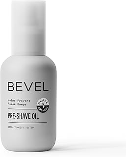 Bevel Pre Shave Oil for Men with Castor Oil, Olive Oil and Tea Tree Oil, Helps Soften Hair and Protect Skin from Irritation and Razor Burn, 2 Fl Oz