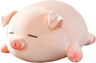 Cute Kawaii Pig Stuffed Animal Pillows, 15.7'' Pig Plush Hugging Pillow, Soft Pig Stuffed Cuddle Plush Toys, Christmas Birthday Gifts for Girls Girlfriend (Squint, 15.7in)
