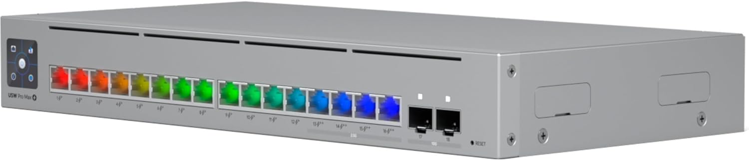 Ubiquiti Pro Max 16 PoE Managed Switch 2x 10G SFP, 4x 2.5GbE (PoE), 12x 1GbE (PoE)