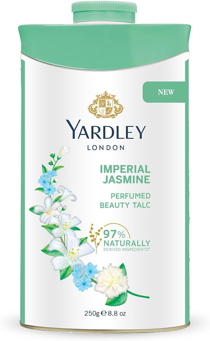 Yardley London Jasmine Perfumed Talcum Powder - 250 g. 8.8 oz, Deodorizing Talc