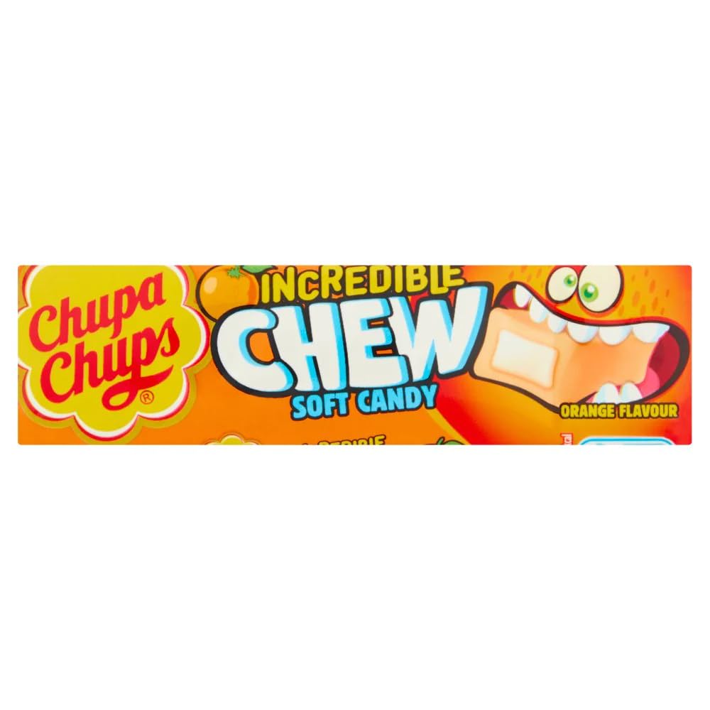 Chups Incredible Chew Soft Candy Orange Flavour 45g