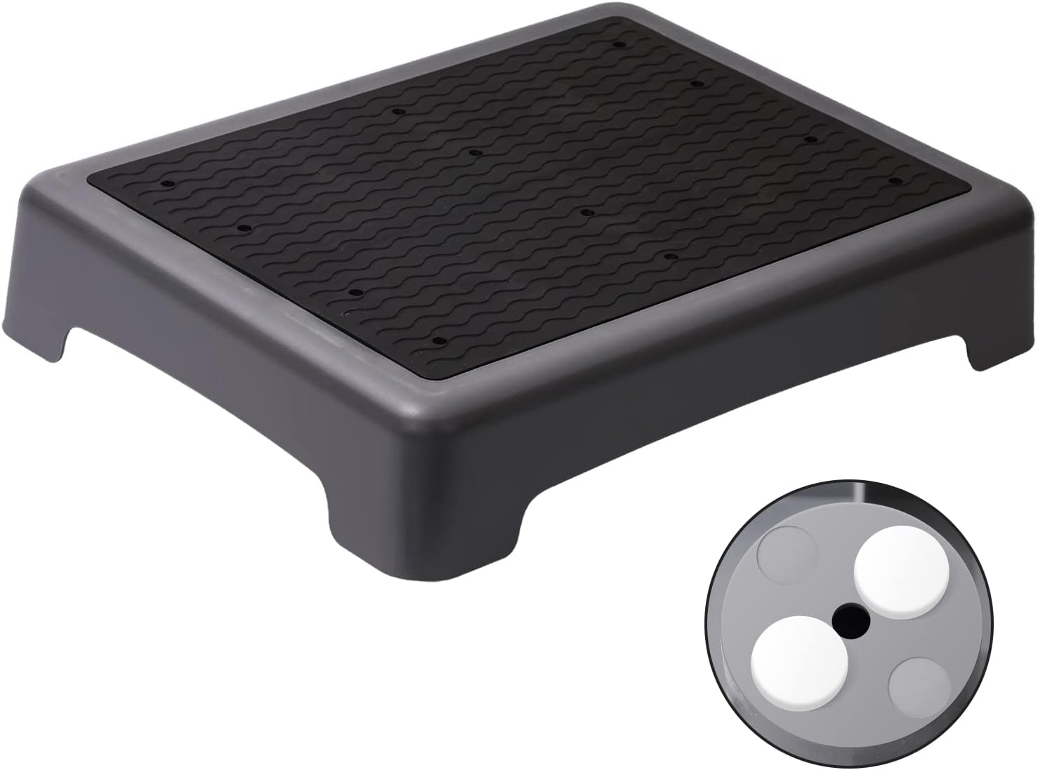 Fotree One Step Stool, Non-Slip Mobility Step Platform for Senior ＆ Adults, Safety Step Platform for Stair, Car, Bed, Chair, Shower, Bathtub, Outdoor, 3.5 Inch High Rise Stairs 440 Lbs Capacity