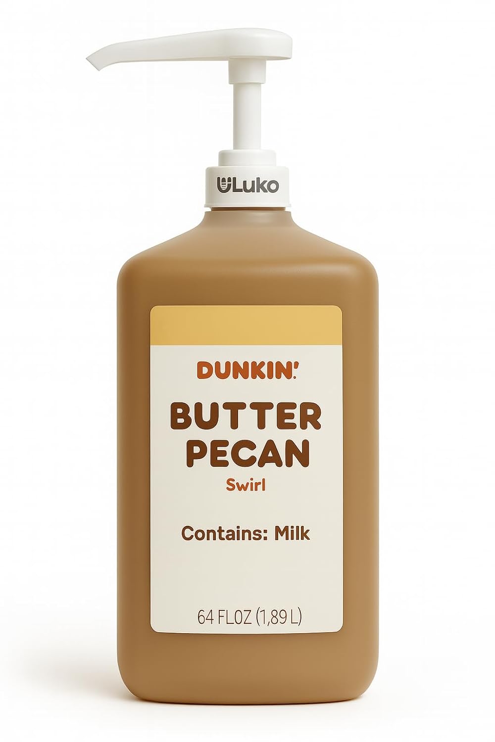 Dunkn Donnuts, Butter Pecan Coffee Syrup, 64 Oz Jug – Rich Flavor for Coffee, Desserts, Pancakes, Waffles, Milkshakes, Smooth and Sweet
