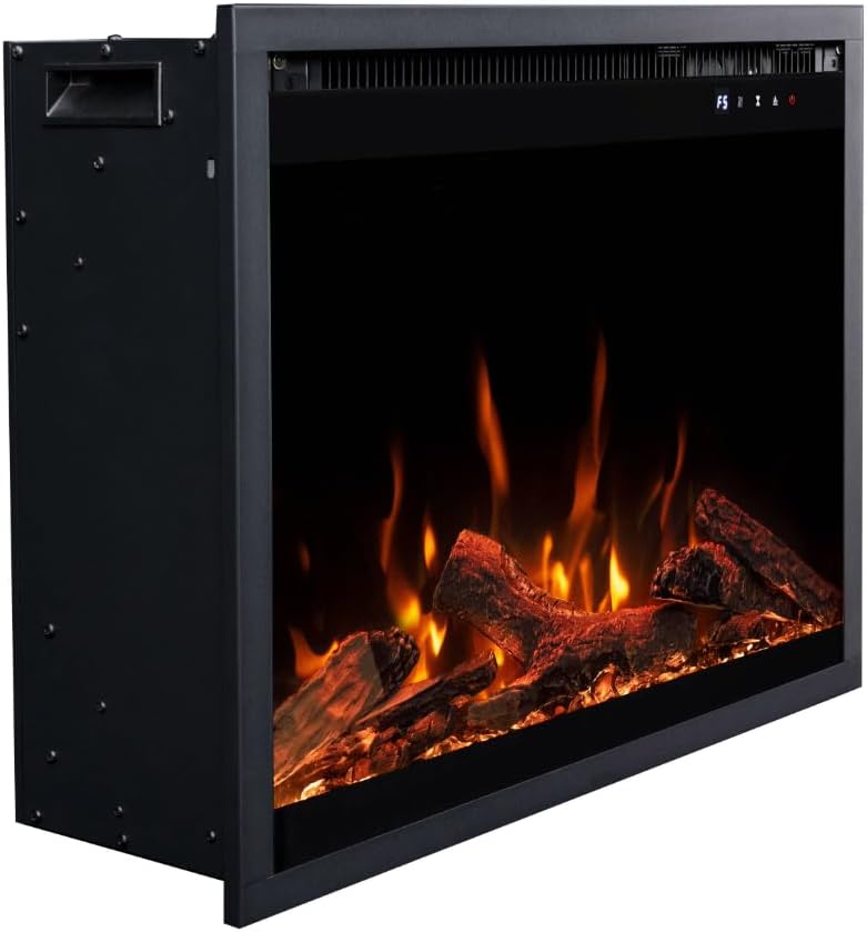 Touchstone Fireplug 33" Electric Fireplace Insert for Existing Masonry Fireplaces | 6 Flame & 13 Ember Colors | Alexa & WiFi Compatible | 1500W Heater