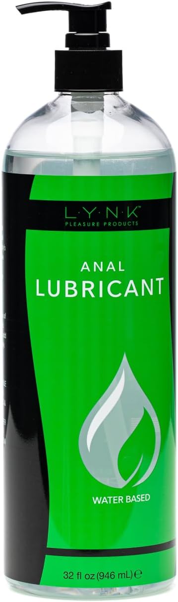 LYNK Water Based Lube 32 oz, Sex Toys Solo Play Personal Lubricant, Latex Silicone Compatible Men Women Couples, Long Lasting Easy Clean Lubricant for Privacy