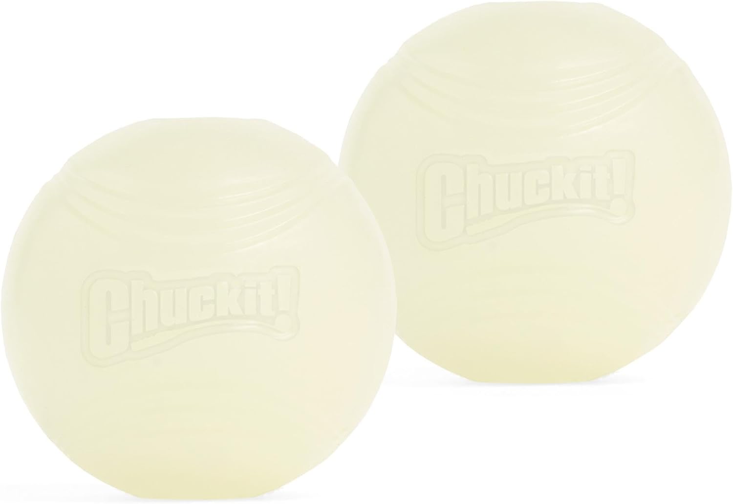 Chuckit! Glow in the Dark Bouncy Balls - Ball for Dogs, Chuckit Dog Toy, Max Glow Balls - Medium, 2.5 Inch Pack of 2