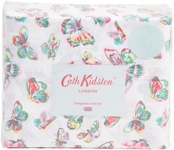 Cath Kidston Cotton Sheet Set, 200 Thread Count, Butterflies All Over - Queen