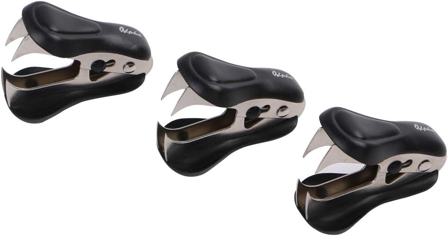 3 Pack Safety Staple Remover - Black Lightweight Staple Remover for Family, School, Office
