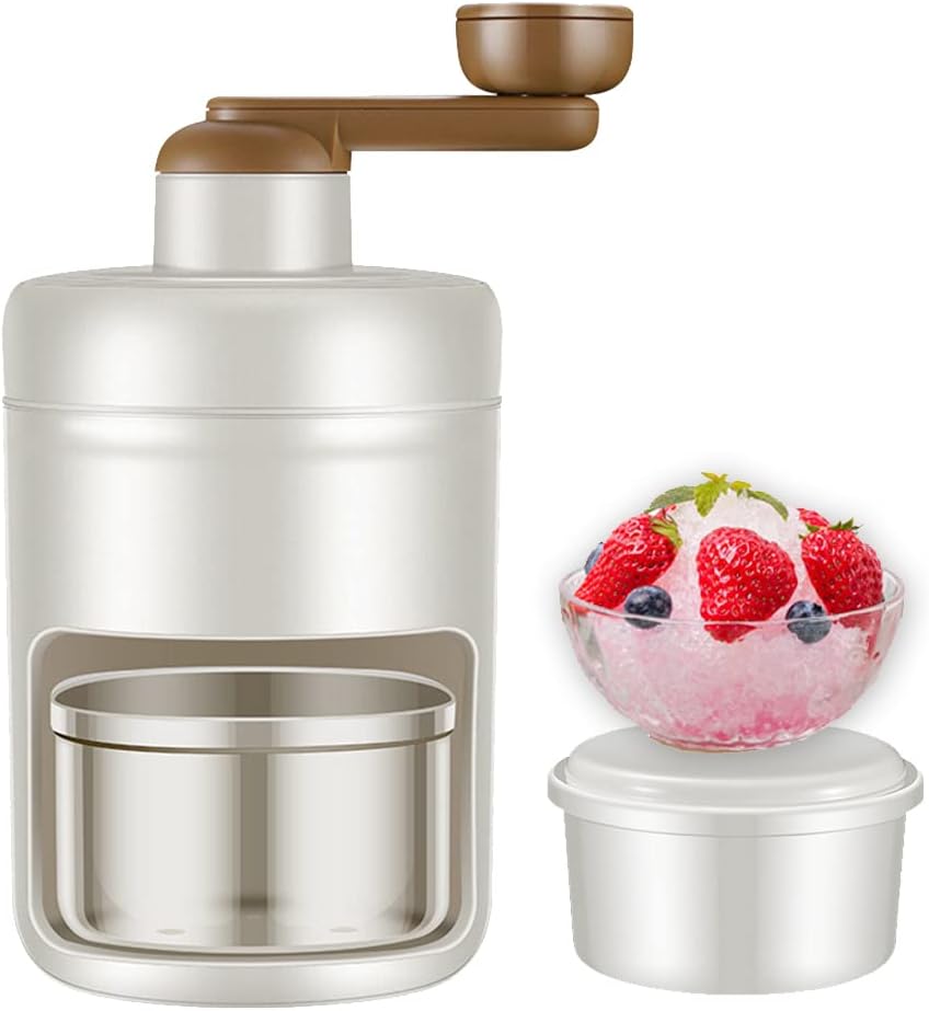 Manual Ice Crusher Ice Shaver, Portable Slush Machine and Snow Cone Machine with Ice Cube Mold for Making Ice Cream, Blending Slushie and Other Fun Iced Drinks