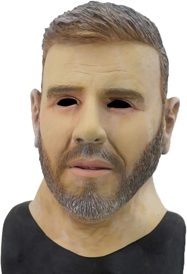 HENGYUTOYMASK Latex Human Face Mask Strong Man Party Costume Cosplay Dress Up Halloween Novelty