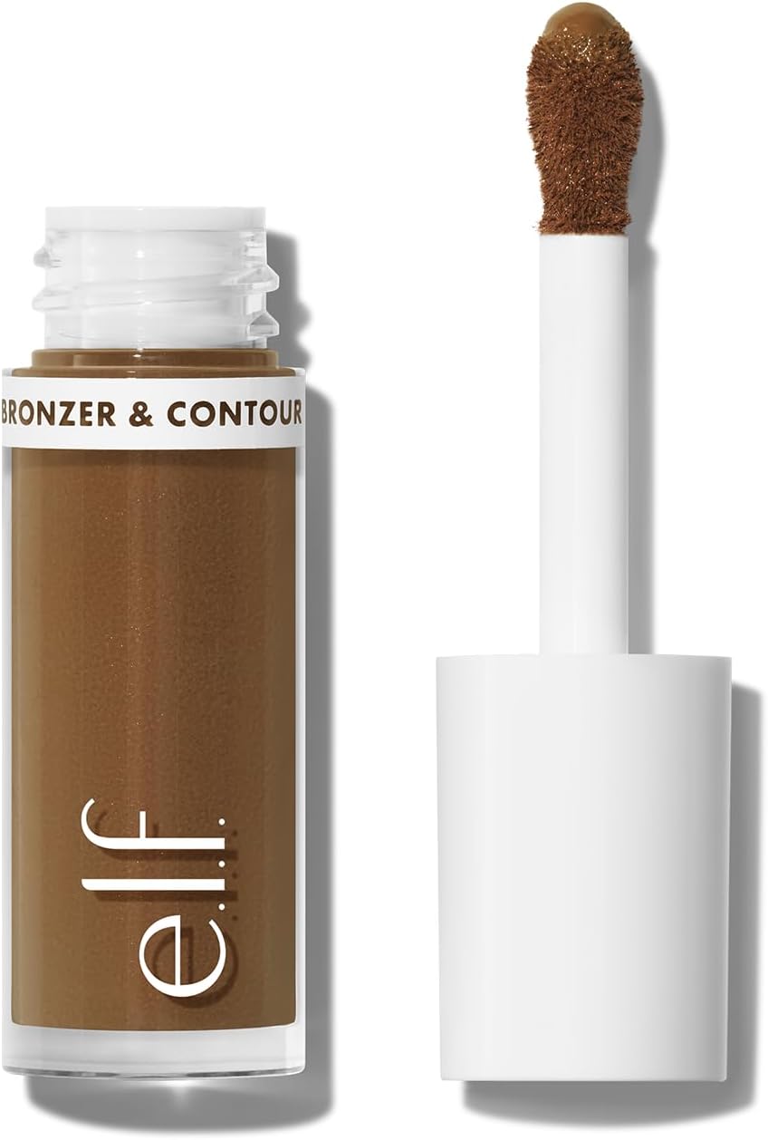 e.l.f. Camo Liquid Bronzer & Contour, Highly Pigmented, Natural-Looking Glowy Finish, Long-Lasting, Rounded Applicator, Vegan & Cruelty-Free, 5 Medium