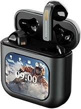 Premier Bluetooth Smart Touch Headset Earbuds, Customizable Screen Saver, MP3 Player, Text and Call Display, ENC Noise Reduction, Built-in mic, Advanced V5.3 Technologies 2024 (Black)